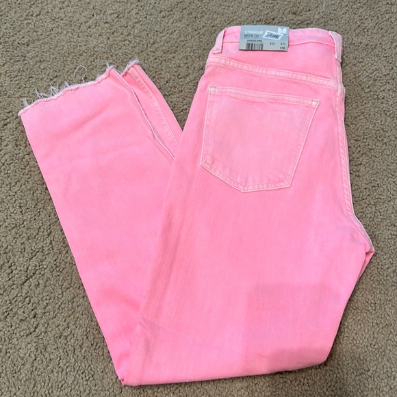 Topshop Denim - Pink Straight Leg Jeans